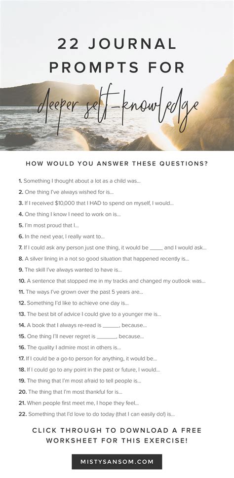 22 Journal Prompts For Deeper Self-Knowledge — Misty Sansom | Life Purpose Coach | Journal ...