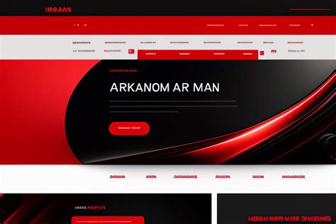 Lexica - Beautiful landing page for a ironman website, dark theme, black and red color scheme ...