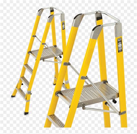 Fibreglass Safety Step Platform Ladders - Platform Ladders, HD Png ...