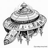 Alien Spaceship Coloring Pages  Free & Printable sketch template