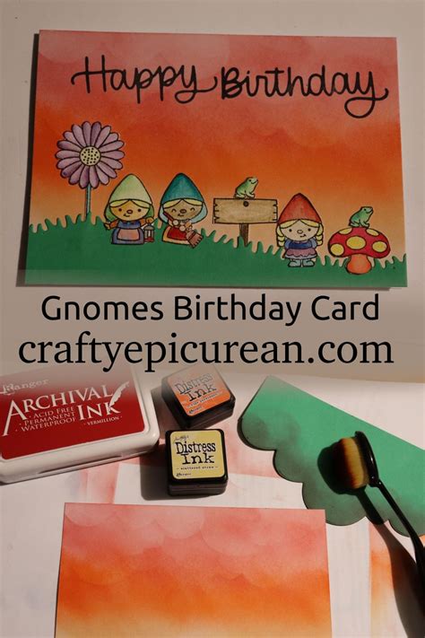 Gnomes happy birthday card made with gnome diecuts and blended ...