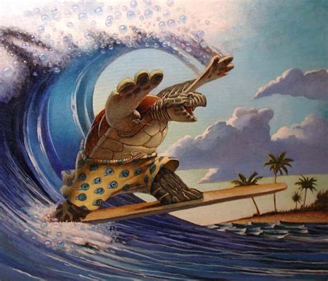 Surfing Turtle by HonuZerpherr on DeviantArt