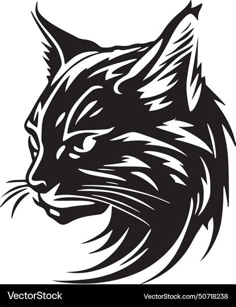 Wildcat - minimalist and flat logo Royalty Free Vector Image