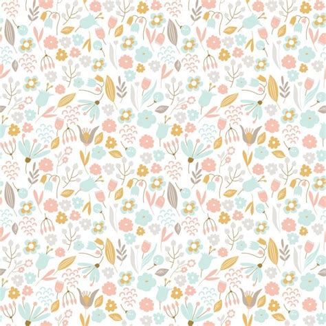 Free Vector | Hand drawn floral pattern in pastel colors