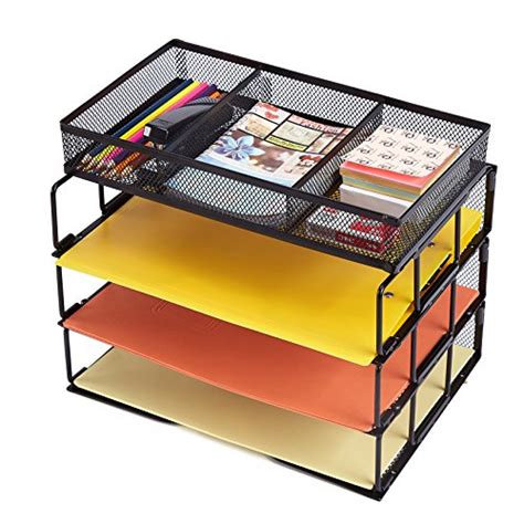 Rackarster Mesh Desktop Office Organizer 3-Tier Stackable Desk Paper ...