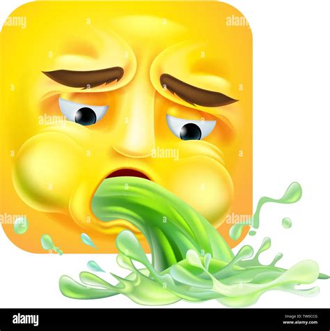 Vomiting Puking Emoji Emoticon Icon Cartoon Stock Vector Image & Art ...