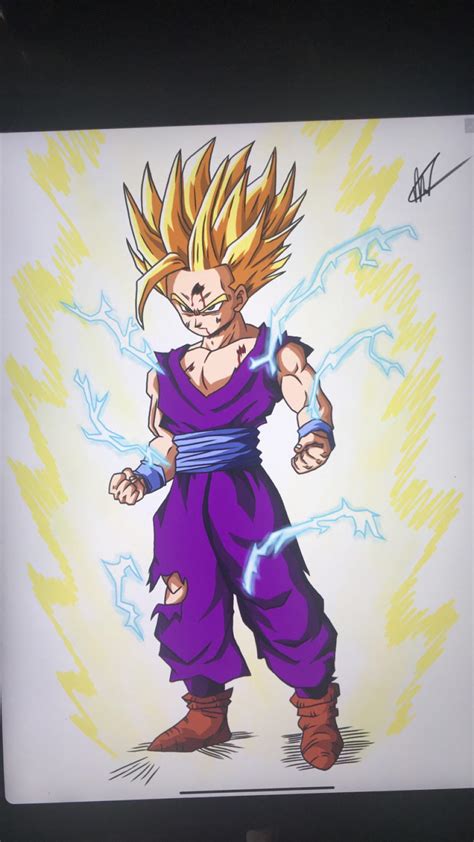 Ssj2 Kid Gohan drawing by me : r/dbz