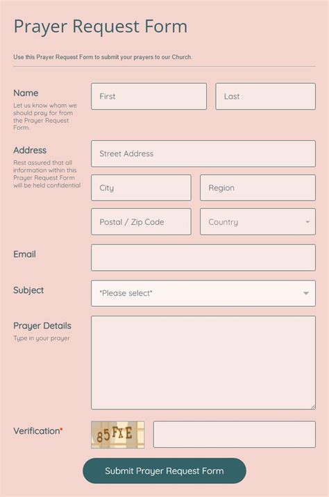 Printable Prayer Request Form Pdf - Printable Form, Templates and Letter