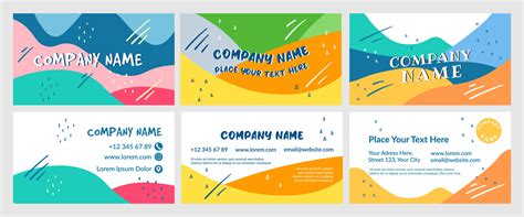 Template business card with colorful background 22908072 Vector Art at ...