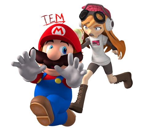 Blender render of Meggy chasing after Mario with a Splattershot : r/SMG4