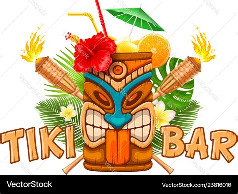 Emblem of tiki bar Royalty Free Vector Image - VectorStock