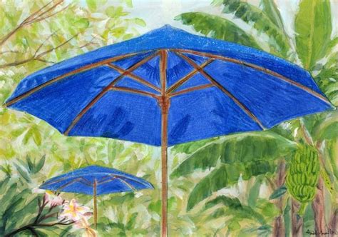 Tropical Parasol Painting | Garden painting, Illustration art, Illustration