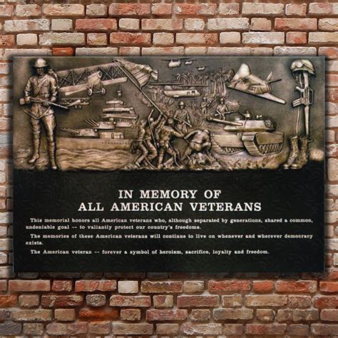 Bronze Veterans Memorial Plaque | Randolph Rose Collection