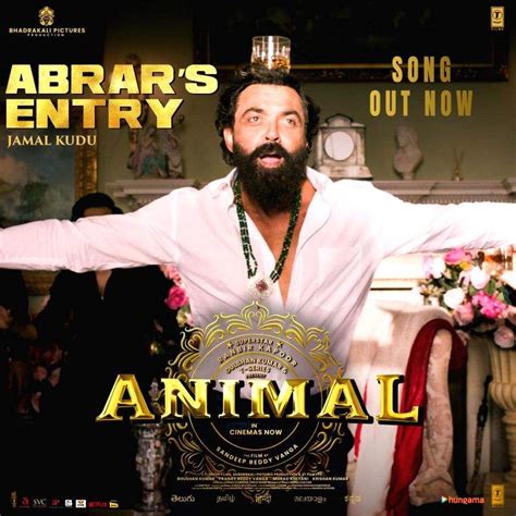 Bobby Deol's viral entry song in 'Animal' gets released as 'Jamal Kudu'