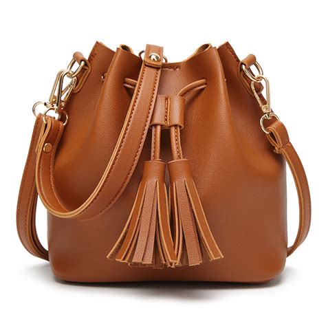 Vintage Solid Leather Handbag Cross Body Women Shoulder Bag With ...