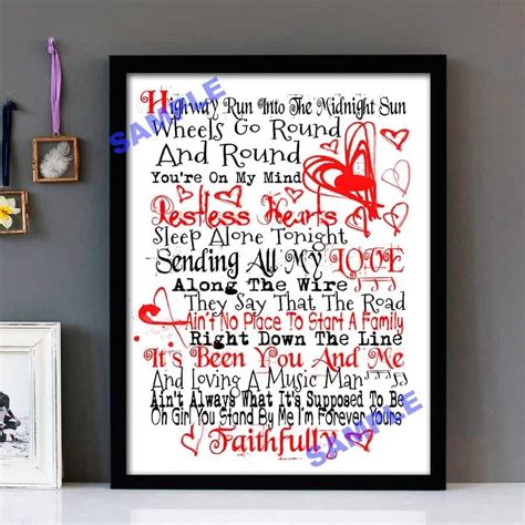 "Faithfully" Journey - Framed Lyrics Wall Art Design