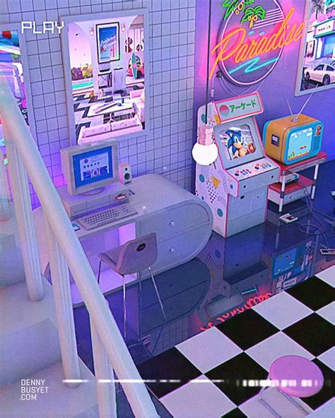 Denny Busyet Dreamlike artwork inspired by 80s / 90s aesthetic nostalgia fueled by synthwave ...