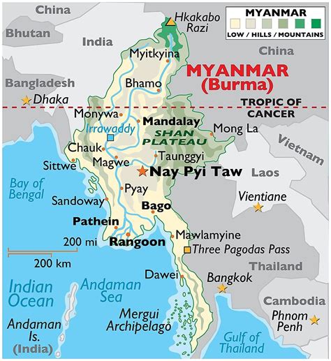 Myanmar Maps & Facts | Myanmar, Mergui archipelago, Map