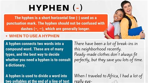 Hyphen (-) When to Use a Hyphen with Useful Examples - Punctuation Marks