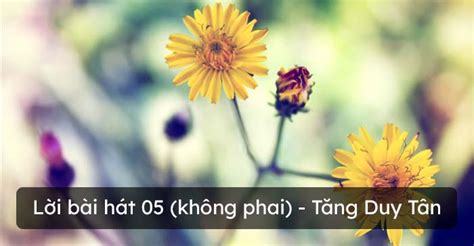 Lời bài hát 05 (không phai) - Tăng Duy Tân - 05 Không phai lyric