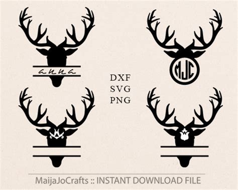 Antlers SVG Antlers Monogram Svg PNG Clip Art DXF Deer | Etsy