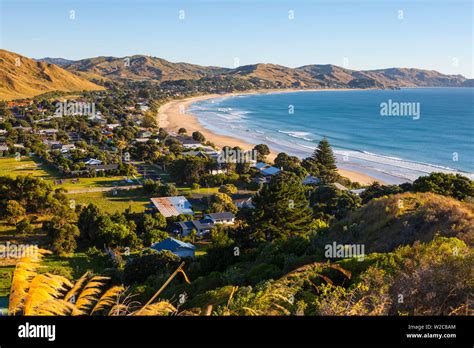 Elevated view over Wainui Beach, Gisborne, East Cape, North Island, New ...