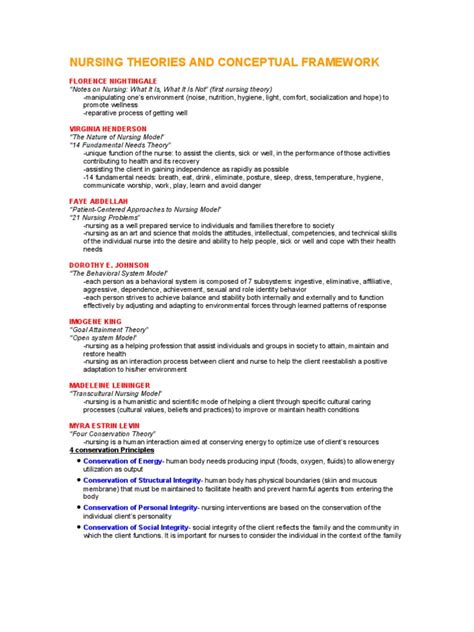 Nursing Theories and Conceptual Framework | Nursing | System