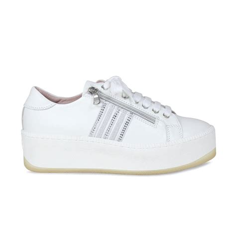 Disco: White Leather & Silver - Comfy Platform Sneakers | Sole Bliss USA