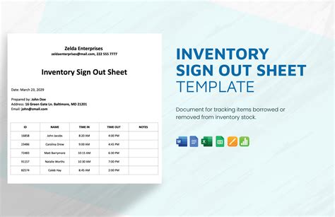 Inventory Sign Out Sheet Template Sign Out Sheet Shee - vrogue.co