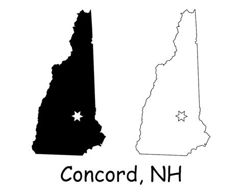 Concord New Hampshire NH Capital City Location on a State Map - Etsy