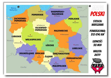 Duża kolorowa tablica mapa Polski Polska A3 11080075214 - Allegro.pl