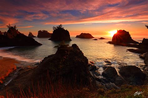 B173 Sunset from Secret Beach, Oregon Coast | Randall J Hodges Photography