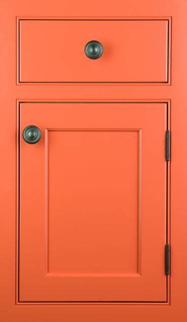 Inset orange cabinetry in 2020 | Painted kitchen cabinets colors ...