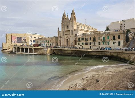 2022 NOVEMBER Malta - Our Lady of Mount Carmel Church on Balluta Bay in St. Julian S Editorial ...