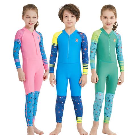 Kids Rash Guard Dive Skin Suit Fast Dry Fullbody Wetsuit Swimwear ...