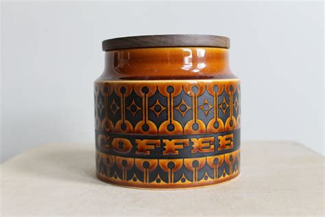 Vintage Ceramic Coffee Container 70s Retro by babybirdvintage