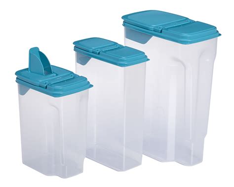 Mainstays Plastic Food Storage Containers with Flip-Top Lids, Set of 3 ...