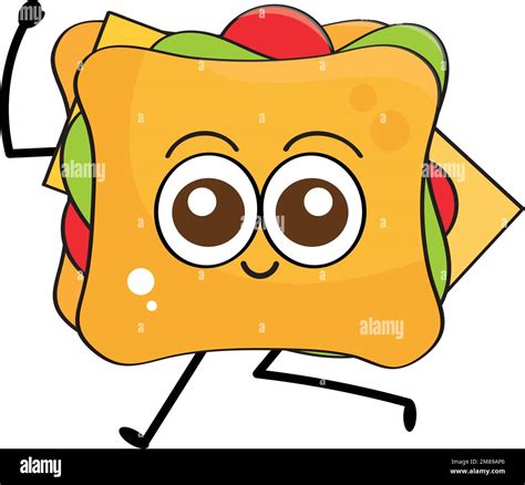 Isolated cute happy sandwich cartoon character Vector Stock Vector Image & Art - Alamy