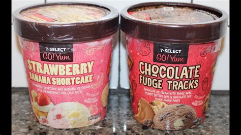 7-Eleven 7-Select Go! Yum Ice Cream: Strawberry Banana Shortcake & Chocolate Fudge Tracks Review ...