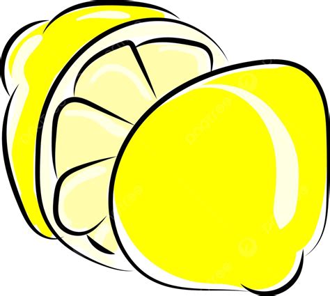 Lemon Drawingillustrationvector On White Background Summer Fruit Object ...