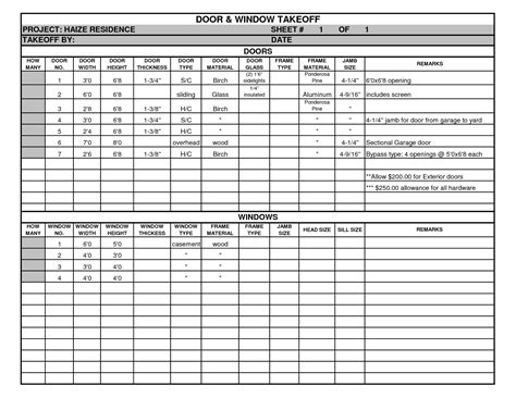 Quantity Takeoff Spreadsheet — db-excel.com