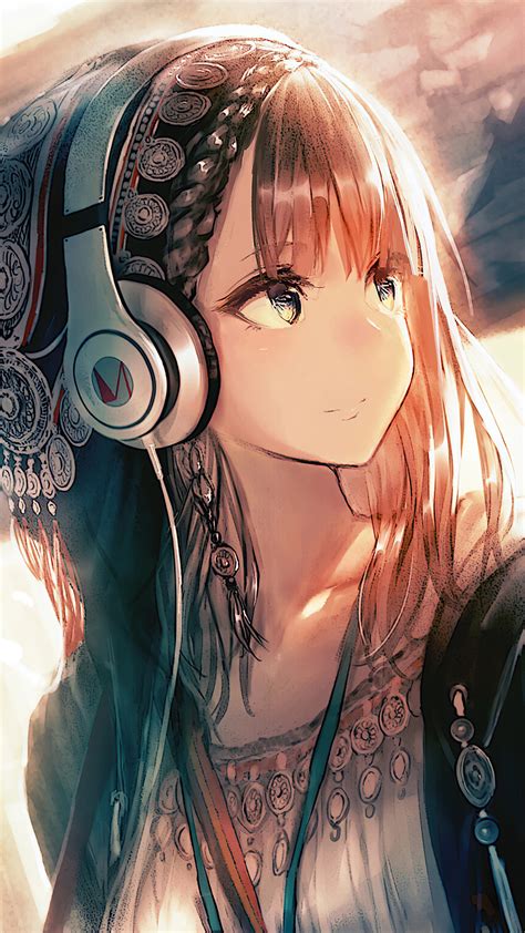 1080x1920 Anime Girl Headphones Looking Away 4k Iphone 7,6s,6 Plus, Pixel xl ,One Plus 3,3t,5 ...