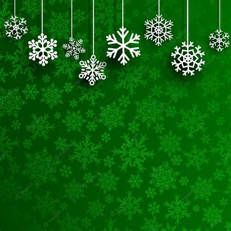 Premium Vector | Christmas background with several hanging snowflakes ...