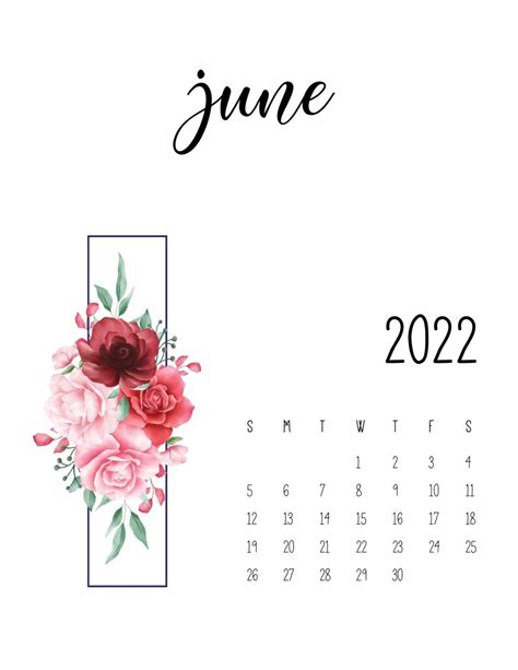 Free Printable Floral 2022 Calendar - World of Printables | Calendar ...