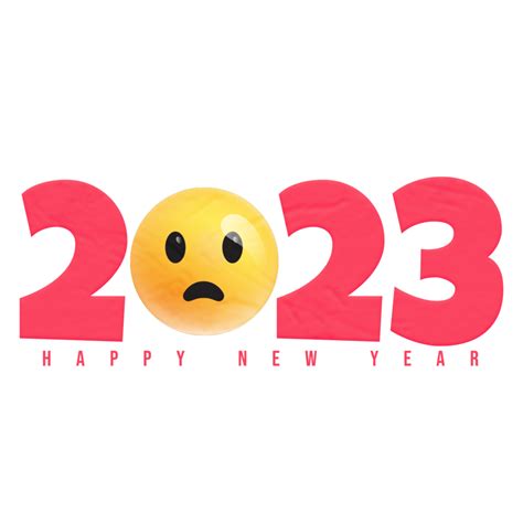 2023 Happy new year with emoji icon 16589287 PNG