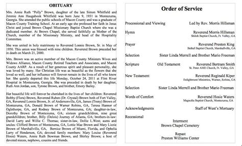 Obituary Sample Template | Business Mentor