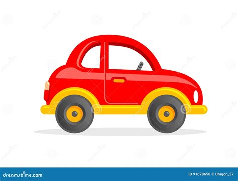 Cartoon Toy Car Vector Illustration. Stock Vector - Illustration of ...