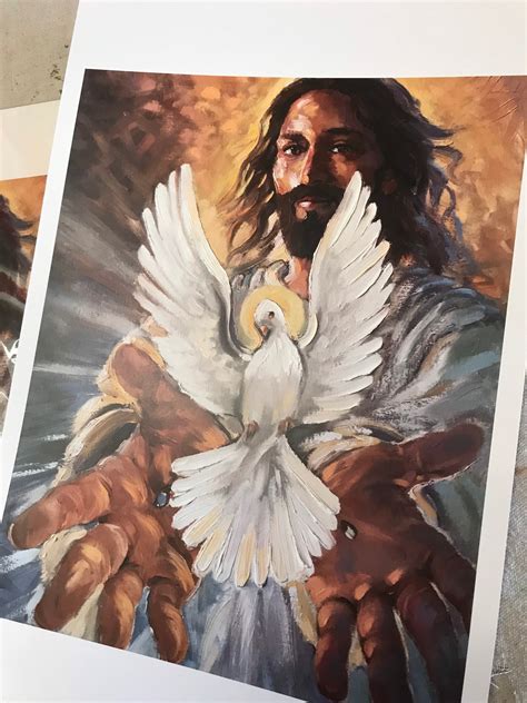 Holy Spirit Jesus Art Print spirit of Power and Love | Etsy