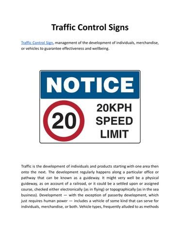 Traffic Control Sign by Sandra Johnson - Issuu