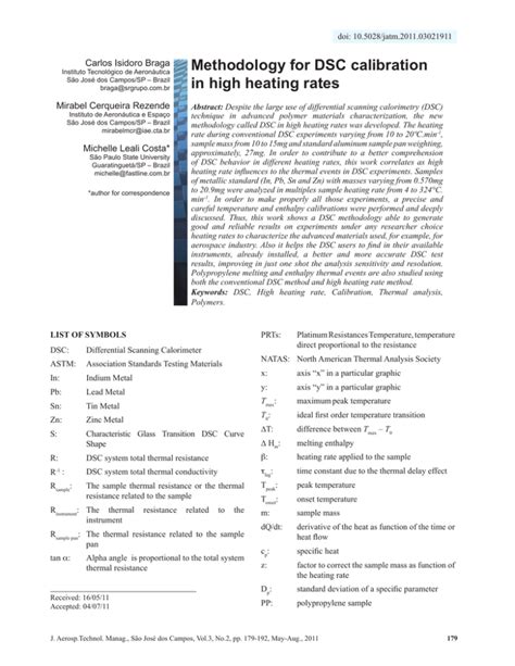 Methodology for DSC calibration in high heating